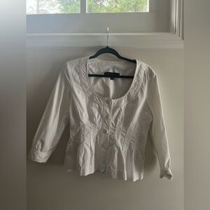 French Connection white denim top size 10